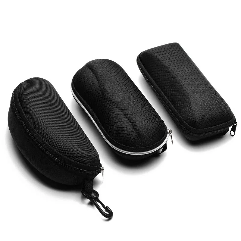 

1Pcs Hard Zipper Box Portable Sunglasses Protector Travel Pack Bag Glasses Case Black Eyewear Accessories