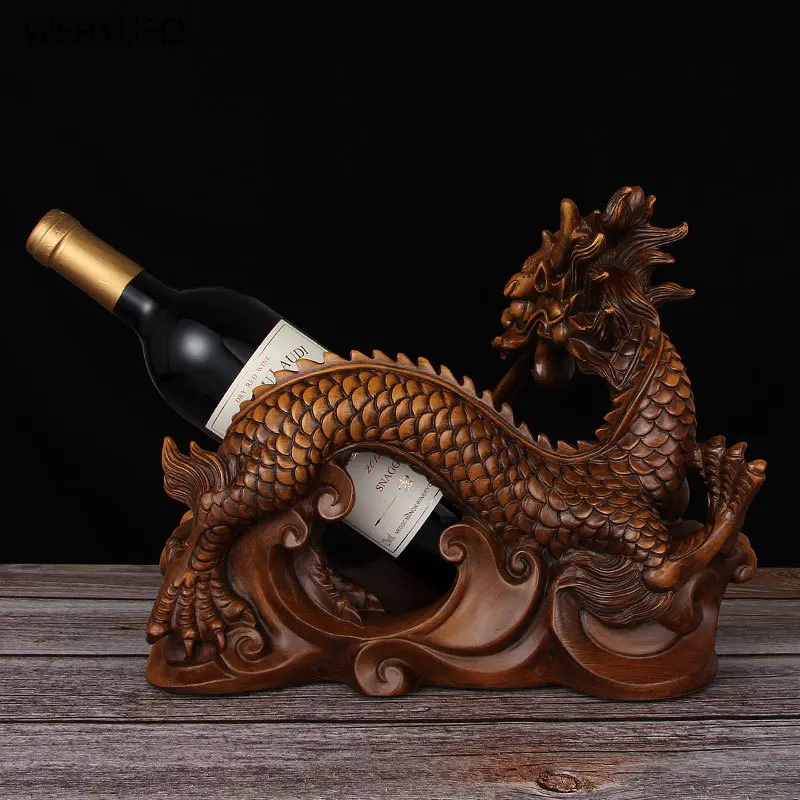 

Direct sales of new high-end wine racks ornaments creative dragon living room hotel bar wine cabinet storage decorative frame
