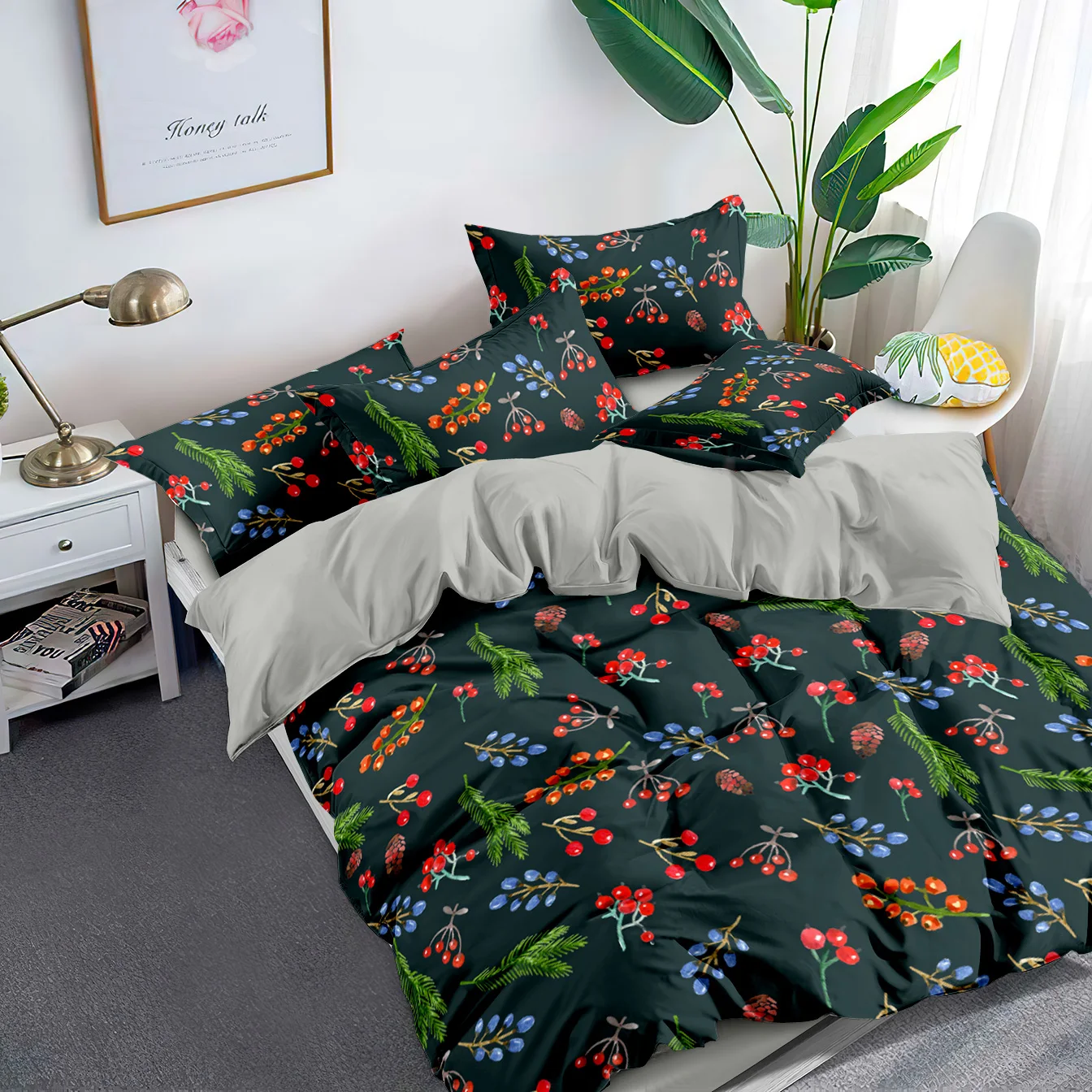 

Simple Plaid Bedding Cartoon Skin Friendly Three Piece Set Home Textiles Duvet Cover Set With Pillowcase