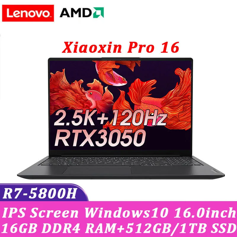 

Lenovo Xiaoxin Pro 16 Laptop 2022 New AMD Ryzen 7 5800H 16Inch 2.5K 120Hz 16G RAM 512GB SSD Windows11 Ultraslim Notebook Backlit