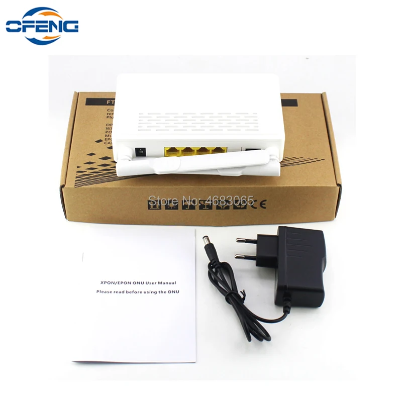 Оптический сетевой терминал G/EPON ONU ONT 1GE + 3FE CATV 2 Wi Fi интерфейс SC APC английская