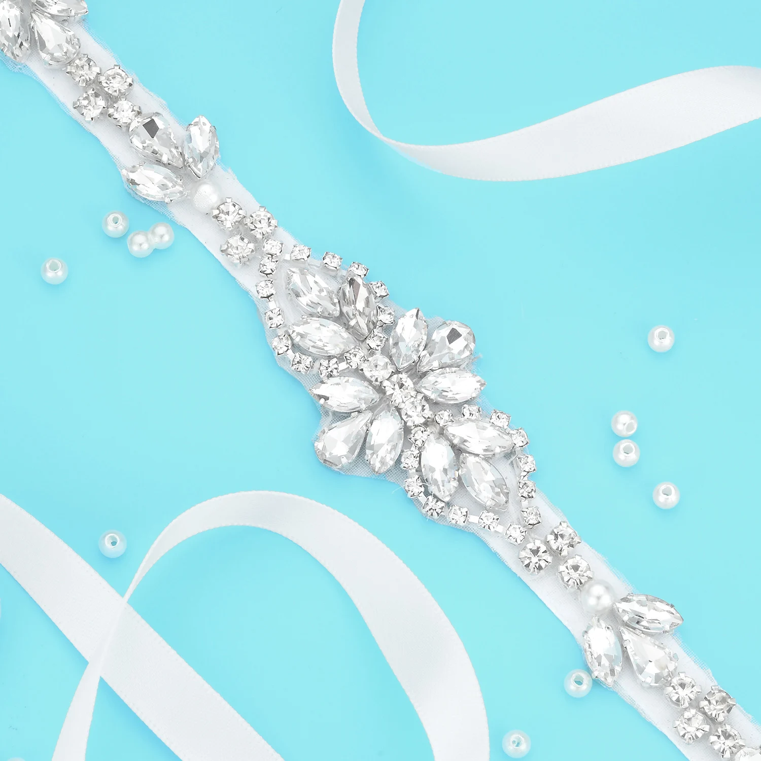 Пояс для свадебного платья с кристаллами 1 шт. стразы Свадебный аксессуар WDD1126 |