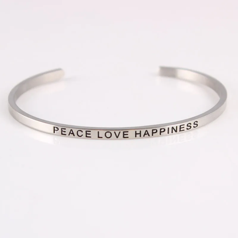 Новый серебряный браслет из нержавеющей стали с гравировкой вдохновляющие