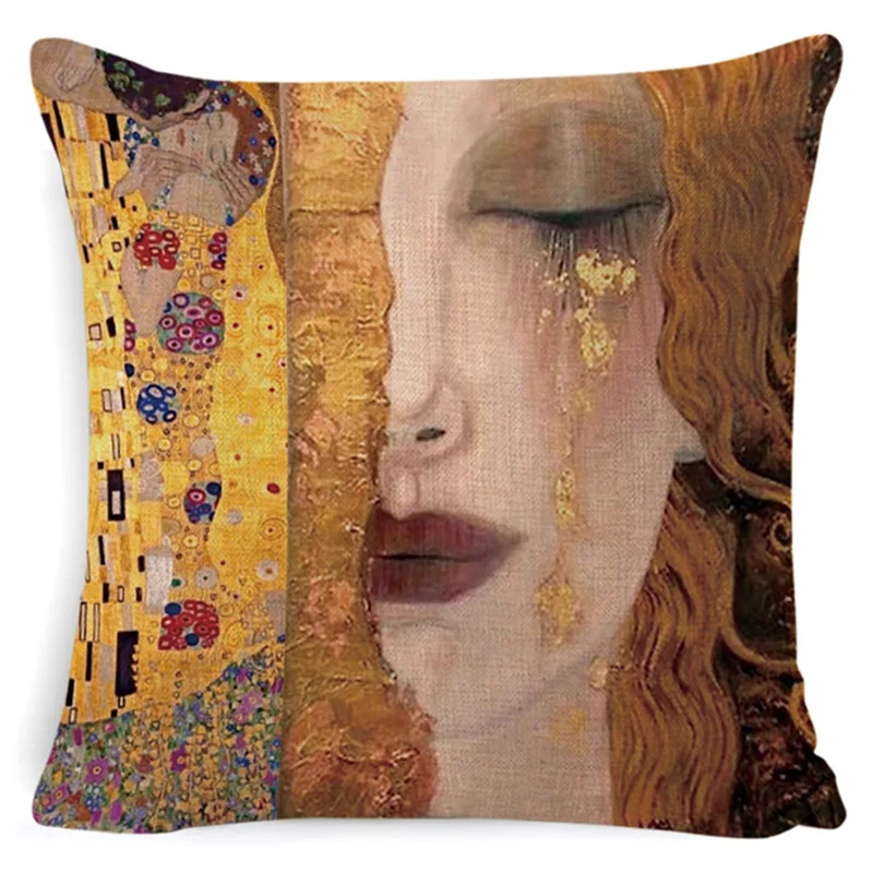 Наволочка на подушку с масляным рисунком Gustav Klimt наволочка золотым узором