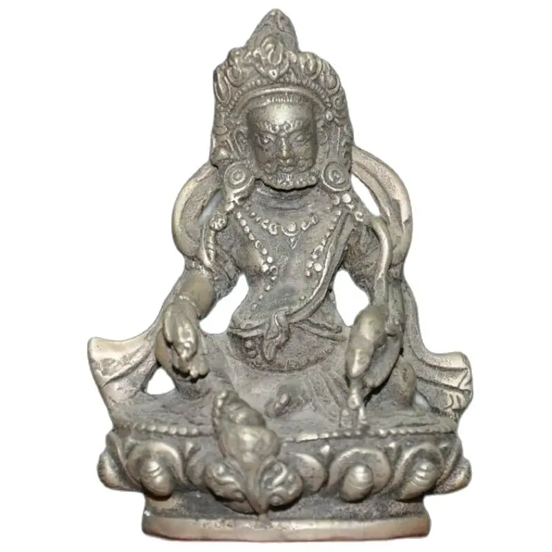 

Old Buddhism Tibetan Silver Yellow Jambhala Wealth God Mouse Rat Buddha Statue Statues for Decoration Collection Ornaments