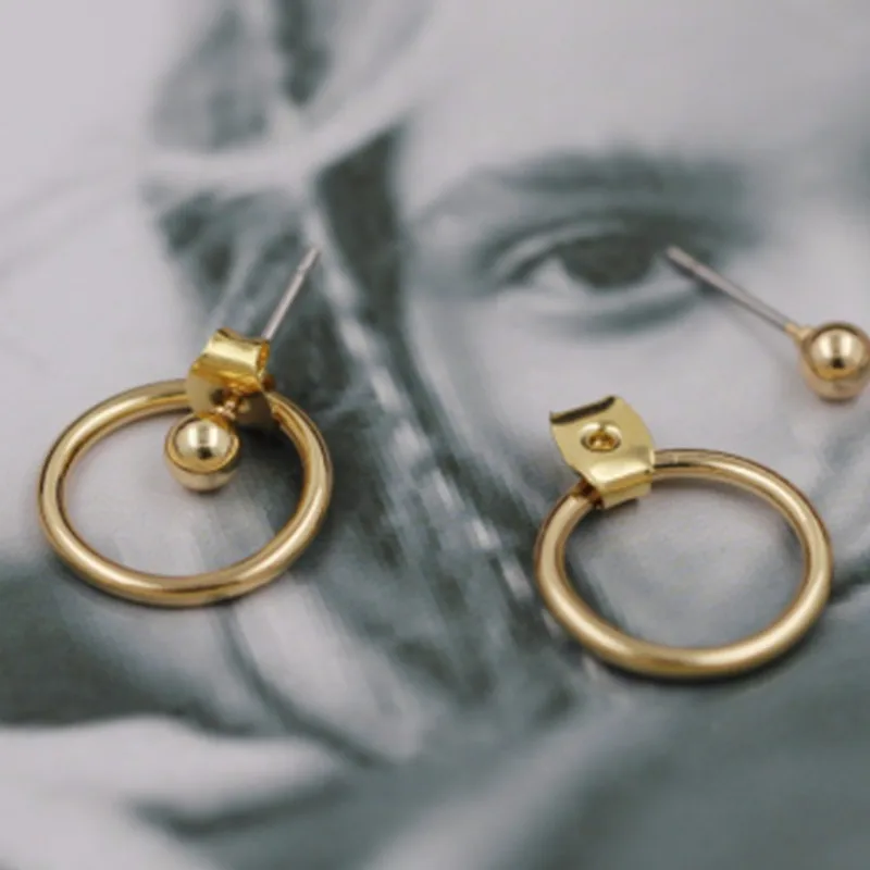 

Personality Golden Geometric Round Big Earrings Women Girl Party Charm Jewelry