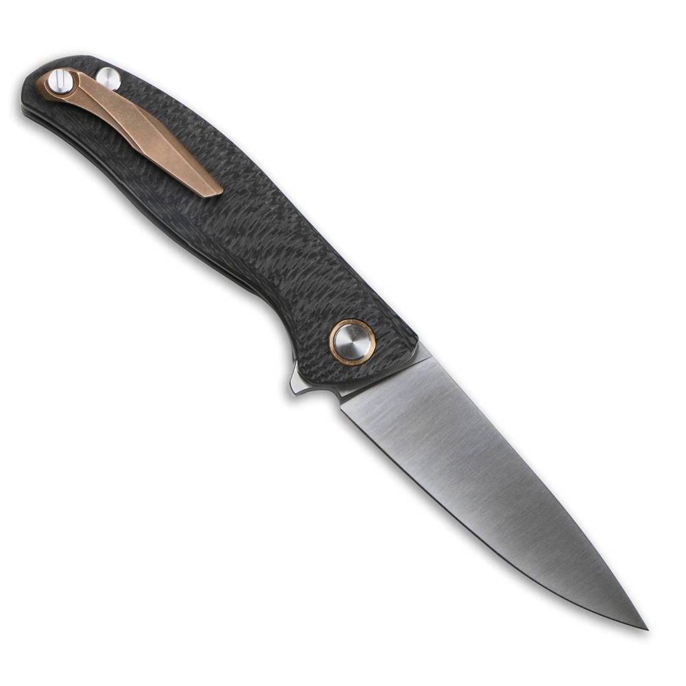 Складной нож M390 стальное лезвие углеродное волокно титановая подкладка ручка