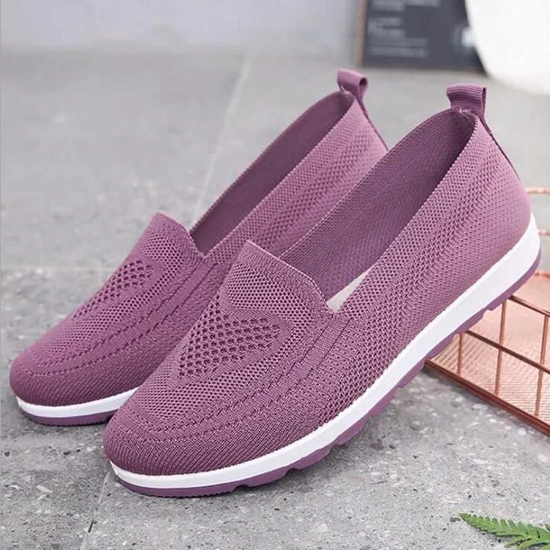 

Women Casual Sport Sneakers Ladies Mesh Breathable Slip on Vulcanized Shoes Female Sring Autumn Platform Walking Round Toe Flats