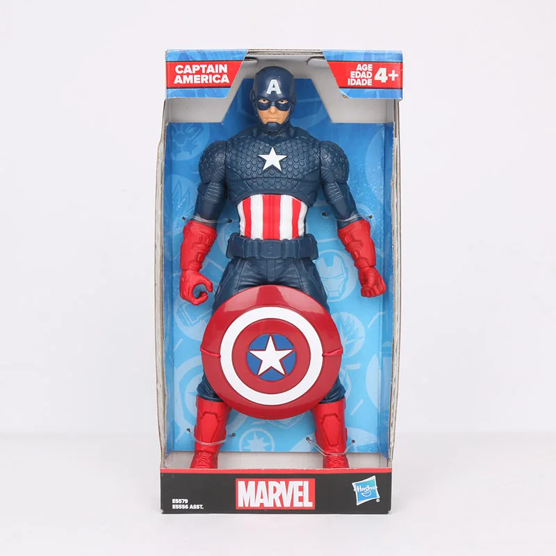E5556 CAPTAIN BOX Классические 32,5 см игрушки Marvel Мстители 4 Человек-паук Черная пантера Железный человек Капитан Америка ПВХ Фигурки коллекционные куклы - Цвет: E5556 CAPTAIN BOX
