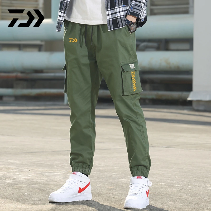 

Мужские спортивные рыболовные штаны Daiwa, всесезонные повседневные брюки с несколькими карманами, свободные штаны для мужчин