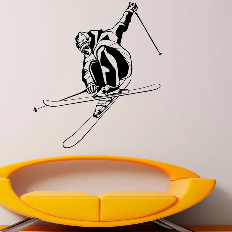 

Skier Playing Skiing Sport Wall Decals Home Decor Living Room Boys Bedroom Decorative Wall Sticker Art Murals