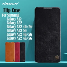 Флип чехол для Samsung Galaxy A52 A72 A12 A32 A42 5G 4G, кожаный чехол книжка Nillkin Qin, карман для карт, кошелек, флип чехол, чехлы для телефонов