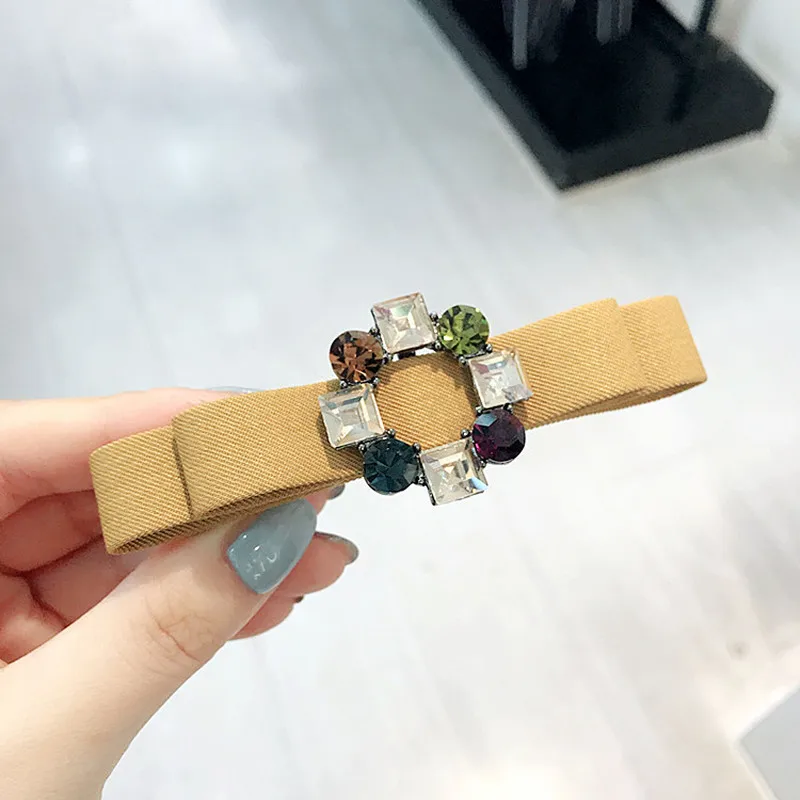 Корейский простой держатель для хвоста головной убор девочки бант Кристалл