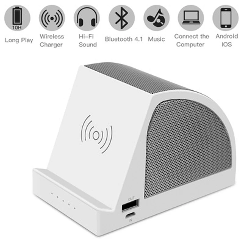 

3 в 1 портативные bluetooth колонки Беспроводное зарядное устройство и держатель телефона