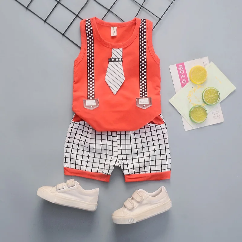 Летняя детская повседневная одежда костюм для маленьких мальчиков и девочек