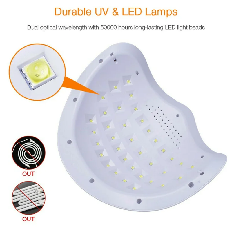 

72W Nail Dryer UV LED Nail Lamp Curing All Gels Smart Sensor Four Speed Eternal Painless Mode Large Space Nail Dryer