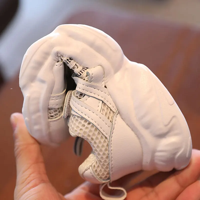 

Kid Thick Heel Shoes Boys Girls Mesh Patchwork Breathable Sneakers 2021 Child Non-slip Comfortable Casual Shoe 26-36 Black Beige