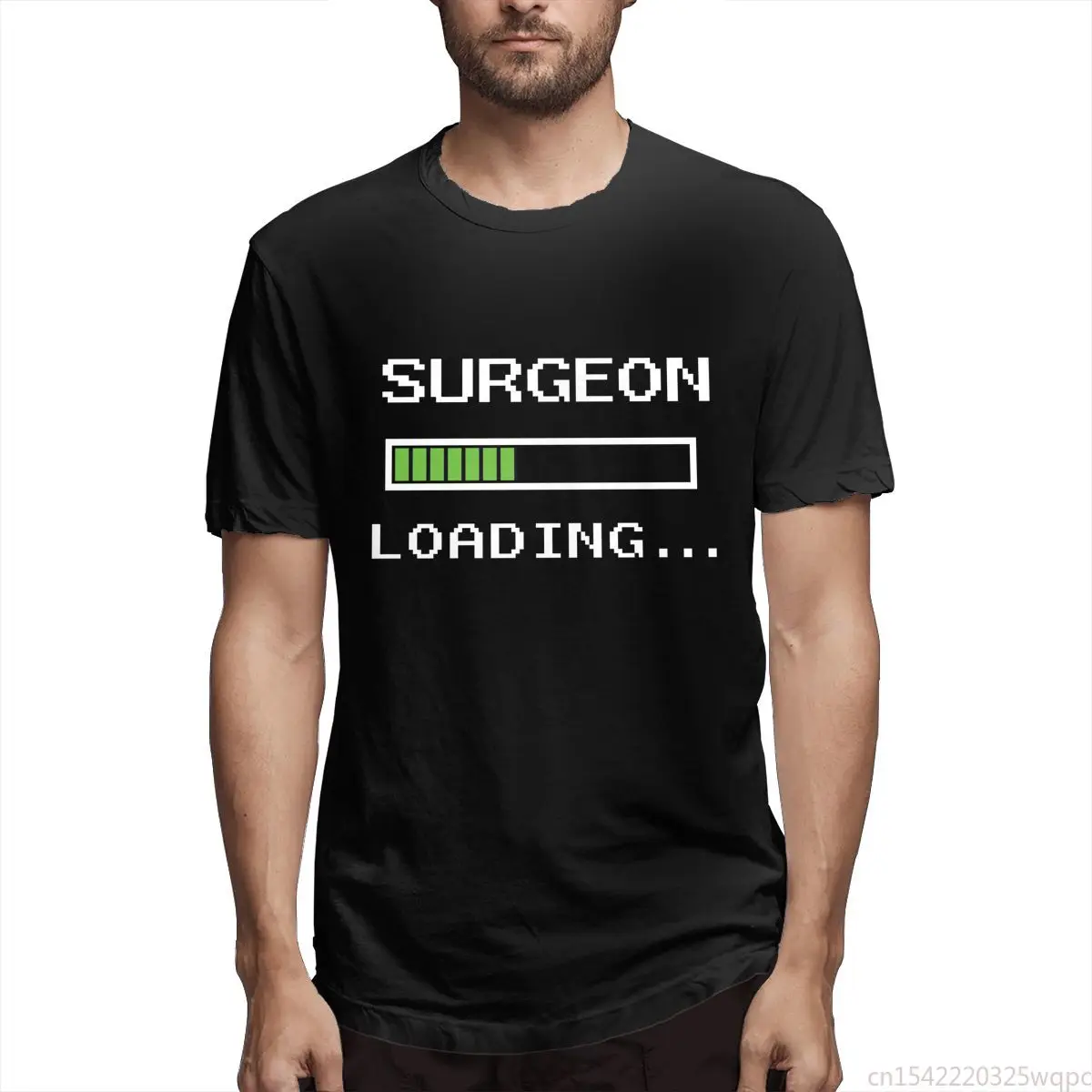 

New Arrival Black Pixel Loading Bar Progress Men Casual Tee Shirt Short Sleeve Round Collar Cotton