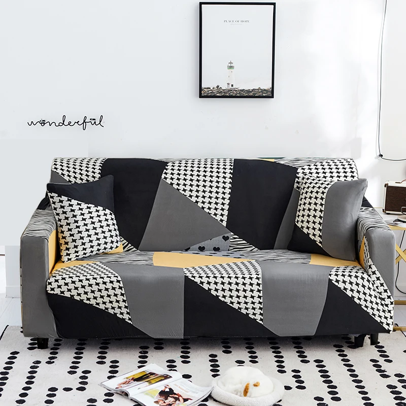 

Exclusive Pattern Sofa Cover Slipcovers Elastic All-inclusive Couch Case for L Shape Sofa Loveseat Chair L-Style Sofa Case