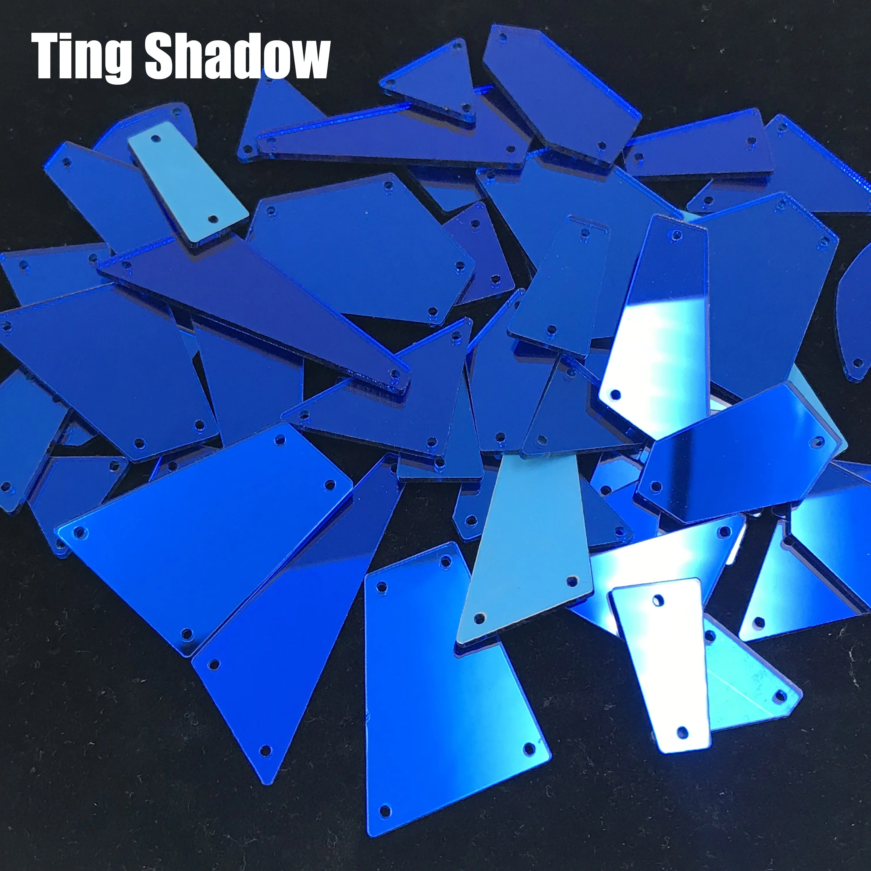 Смешанный размер 50 шт розовый желтый синий акриловое зеркало пришитое Стразы