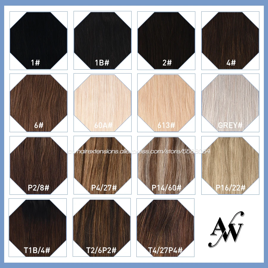 AW 16 ''/20'' 24 ''натуральный Клип В Пряди человеческих волос для наращивания