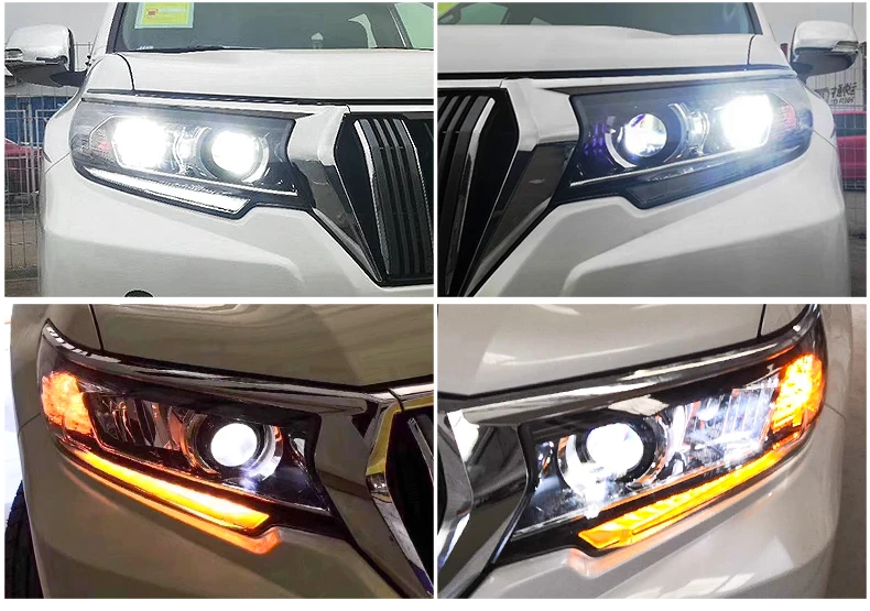 Автомобильный Стайлинг для Toyota Prado все светодиодный фары Land cruiser prado с динамическим поворотным сигналом светодиодный аксессуары для фар