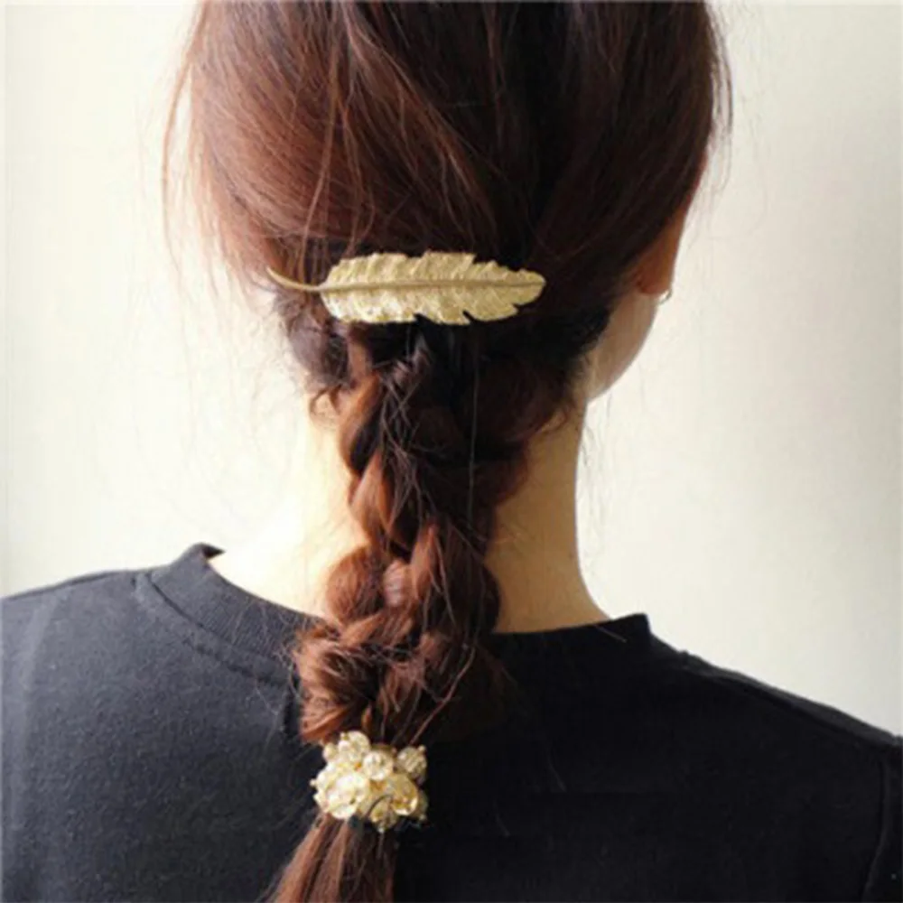 Металлическая заколка для волос в виде листьев девочек | Красота и здоровье