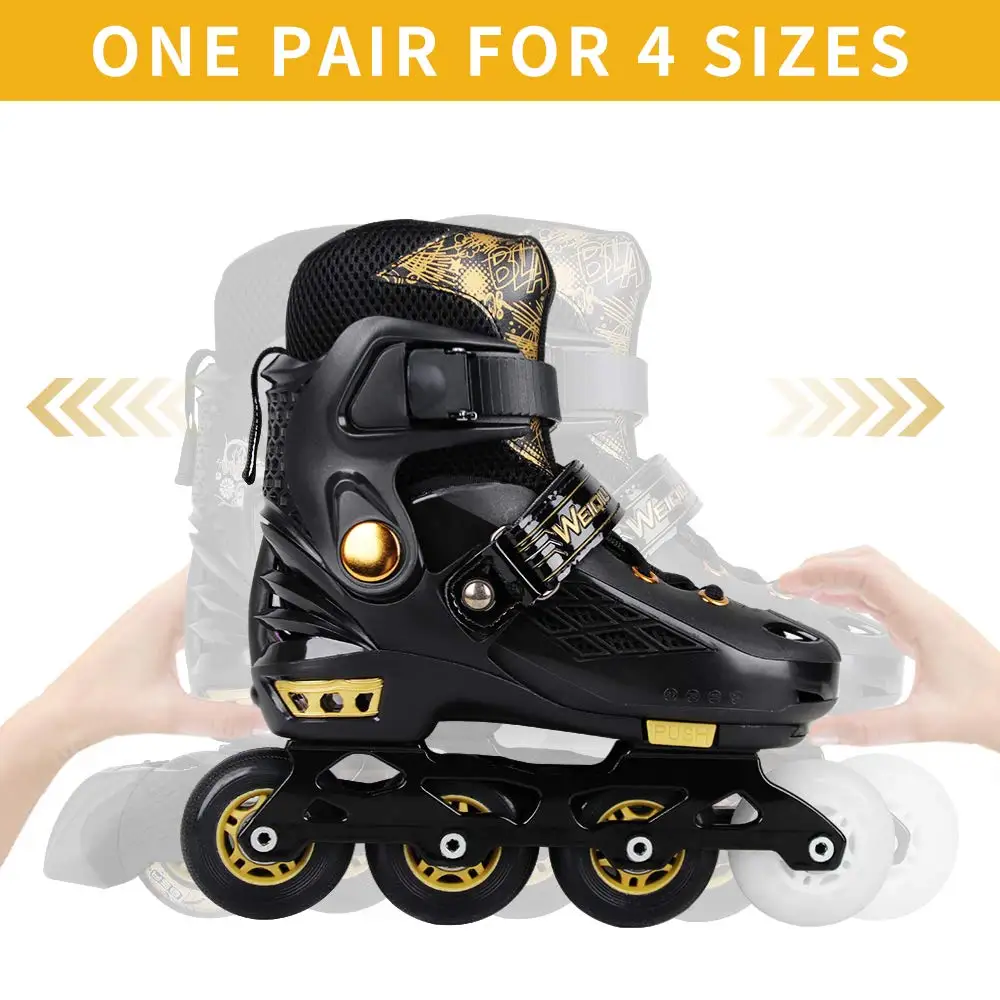 YF YOUFU Inline Skates Adult Roller skate shoes Illuminating Wheels 76W Black White | Спорт и развлечения