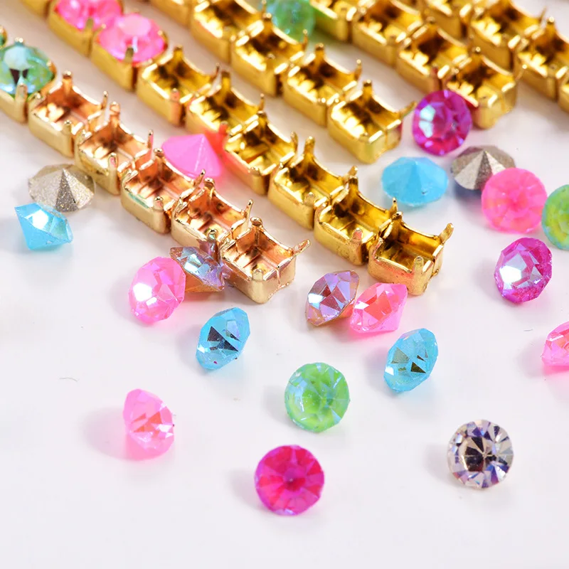 1 ярд стразы цепь чашки для сварки с близкого расстояния коготь Золотой Коготь