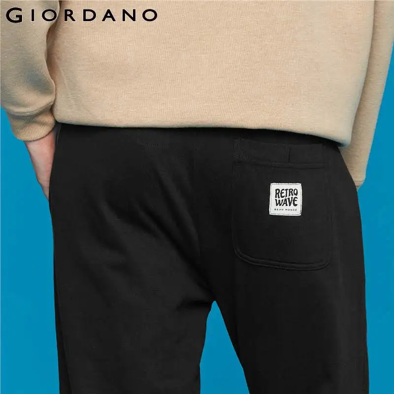 Giordano мужские брюки с вышивкой и буквенным принтом Беговые брюки в повседневном стиле мужские эластичные пояс с бантами манжеты Pantalon Homme Jogger Hombre 13119901