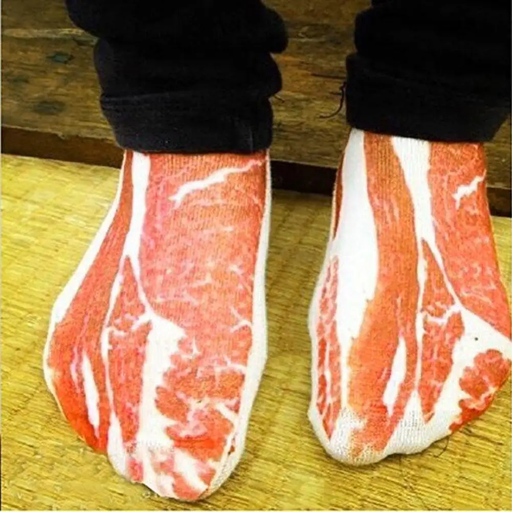 

Skeleton Socks Unisex Funny 3D Meat Bone Printed Short Ankle Socks Streetwear skateboard socks Cotton sports Run Casual Socks