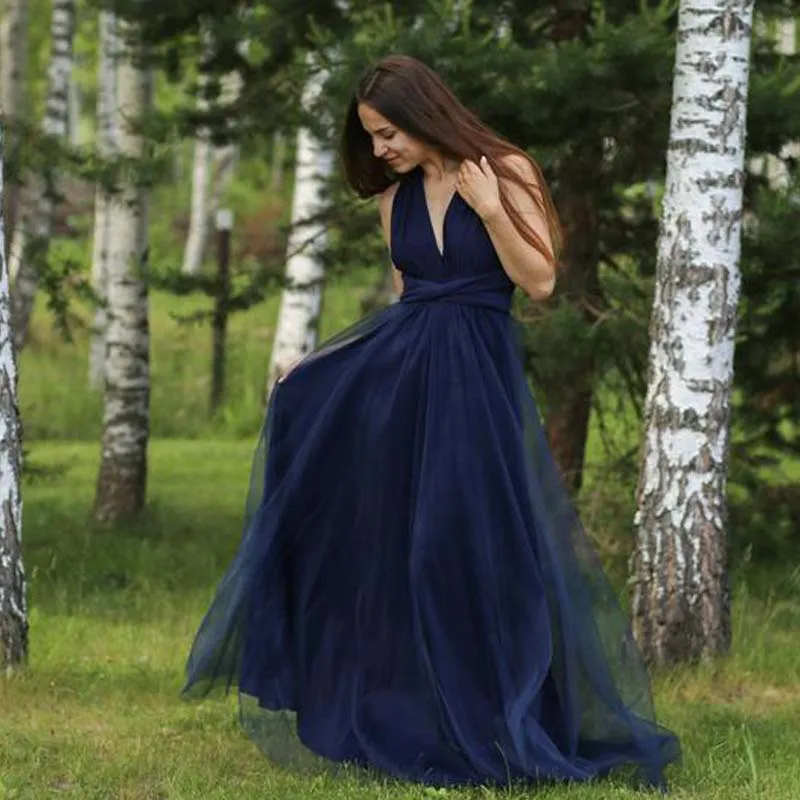 

Bridesmaid Dress Long Sleeveless V Neck Vestido De Fiesta Boda Robe Demoiselle D Honneur Femme Elegant Gown Women Wedding Party