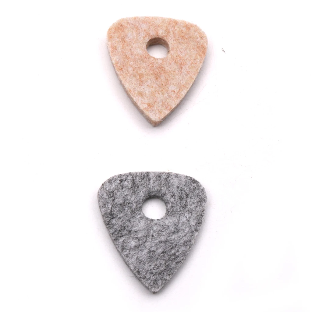 

Wool Blend Ukulele Picks Pack Of 10 Felt Plectrums With Hole Cream And Gray