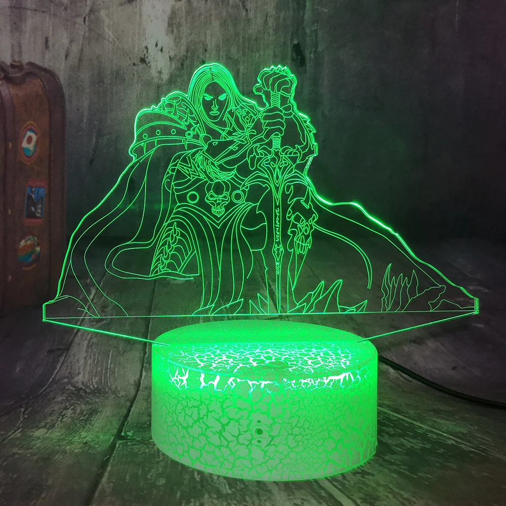 Игра для влюбленных World of Warcraft король-лич WLK 3D светодиодный ночсветильник 7 цветов