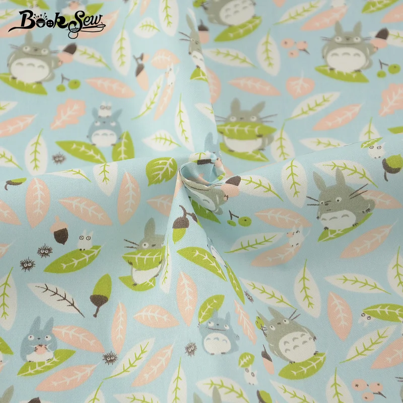 Booksew 100% хлопчатобумажная саржевая ткань с рисунком животных Тоторо дизайнерский