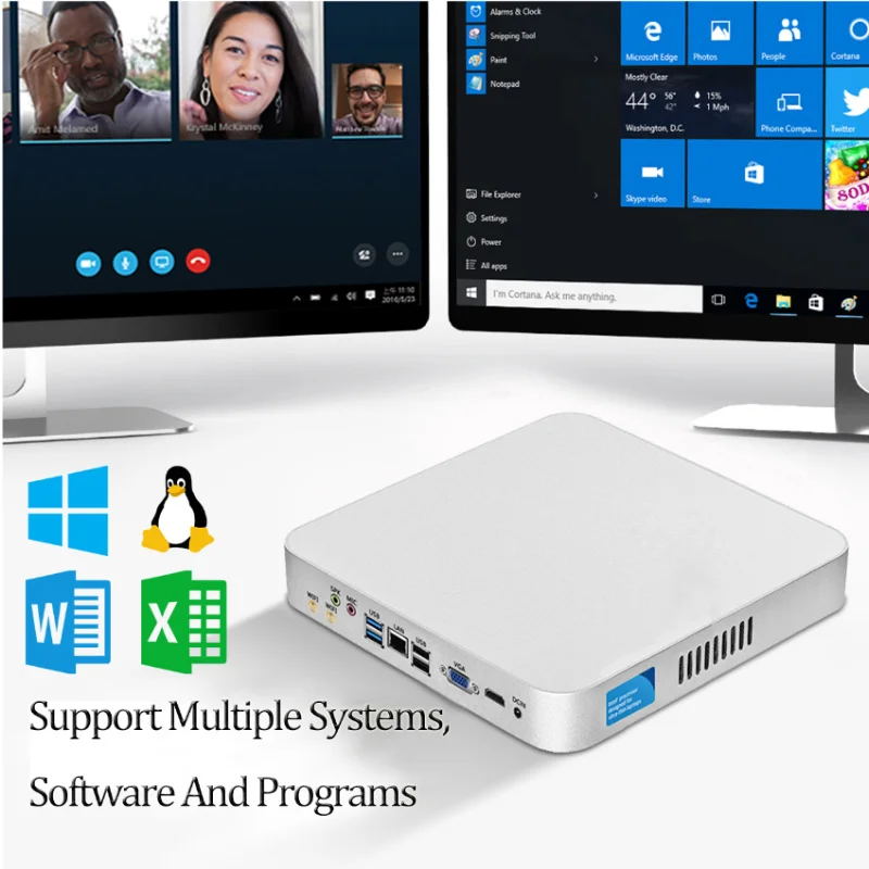 Мини-компьютер Intel Core i7 7500u i5 7200u 3317u процессор windows 10 Pro Linux игровая консоль 4K UHD HTPC VGA