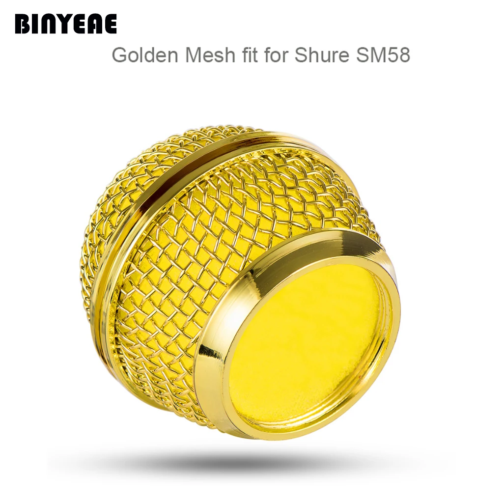 Mic металлическая решетка сетки для Shure SM58 SM58S SM58LC беспроводной и кардиоидный проводной Легендарный вокальный микрофон Legendard, золотой