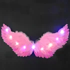 Новинка светодиодная подсветка для женщин и девочек Крылья ангела перо крыло сказочные крылья реквизит для косплея праздничный костюм домашнее рождественское украшение