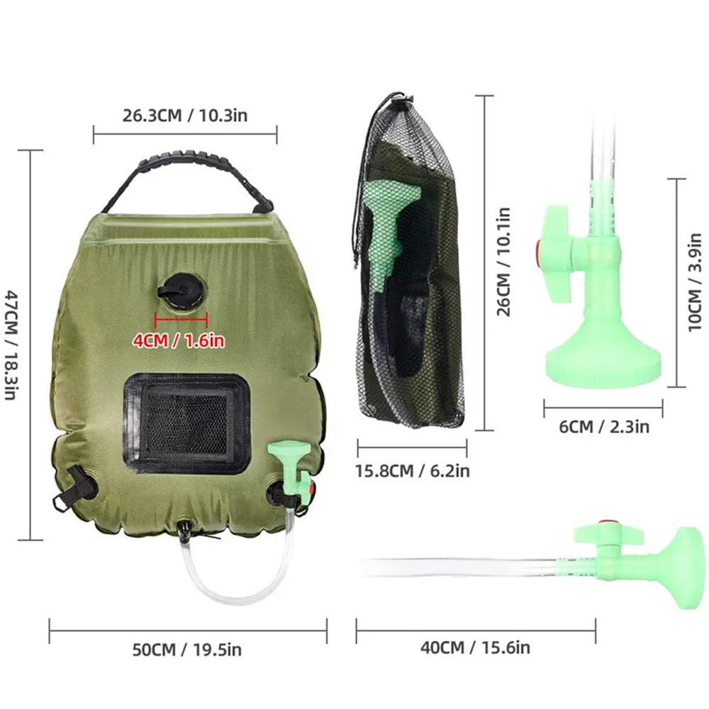 20L Портативный Открытый Кемпинг Пеший Туризм Отопление солнечных