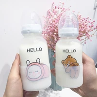 abdl new adult baby bottles cute cute rabbit glass baby bottle ddlg male and female students glass bottle water bottle300ml