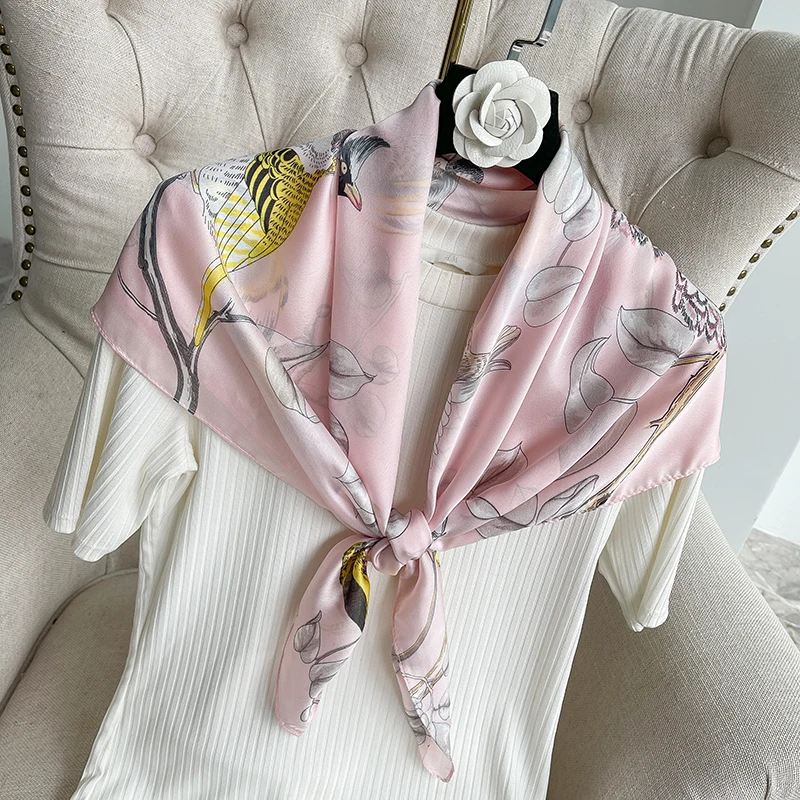 

2021 new spring women scarf quality shawl silk fashion scarf headscarf beach sunscreen bag headscarf scarf 90cm*90cm