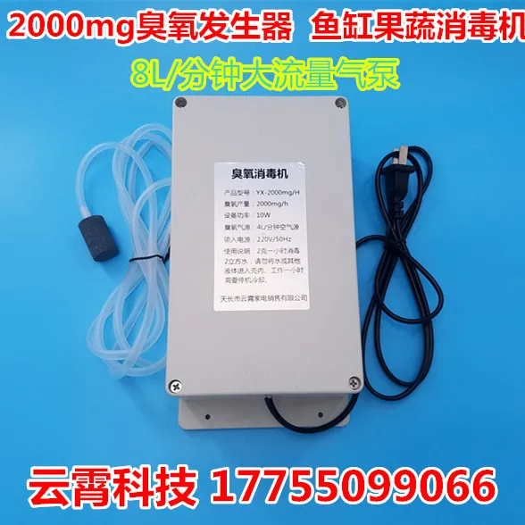 

2000mg Ozone Generator (220V 8L) Wash Underwear Disinfection Machine Fruit And Vegetable Detoxification Machine Fish Tank Only