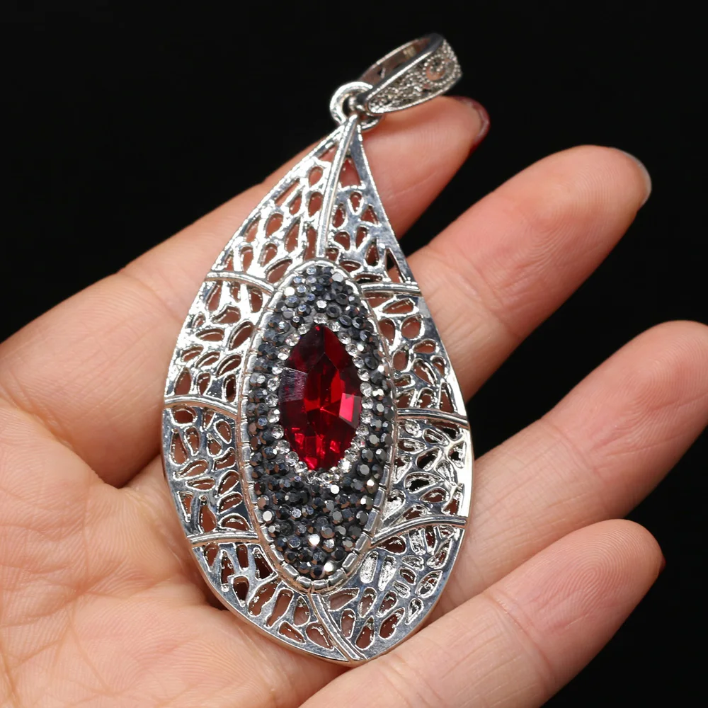 Ожерелье, подвески, винтажный металлический античный посеребренный кулон для самостоятельного изготовления ювелирных изделий, ожерелье, серьги, подарок для женщин 70x35мм