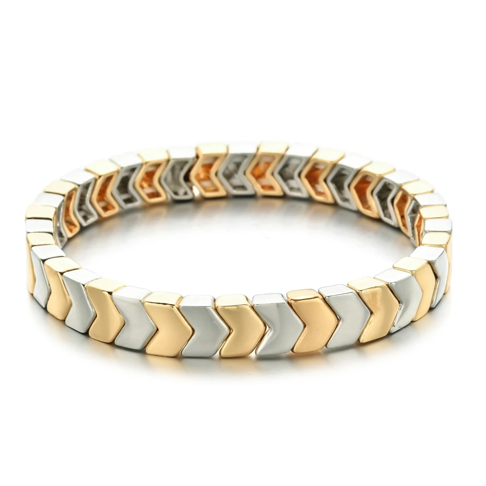 

ZMZY 14k Gold Plated Silver Color Bohemian Metal Arrow Beads Bracelets For Women Party Bracelet Men Jewelry Gifts Wholesale