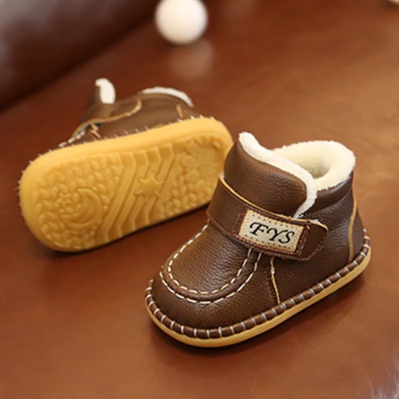 Зимние детские сапоги Теплые из натуральной кожи для детей плюшевые