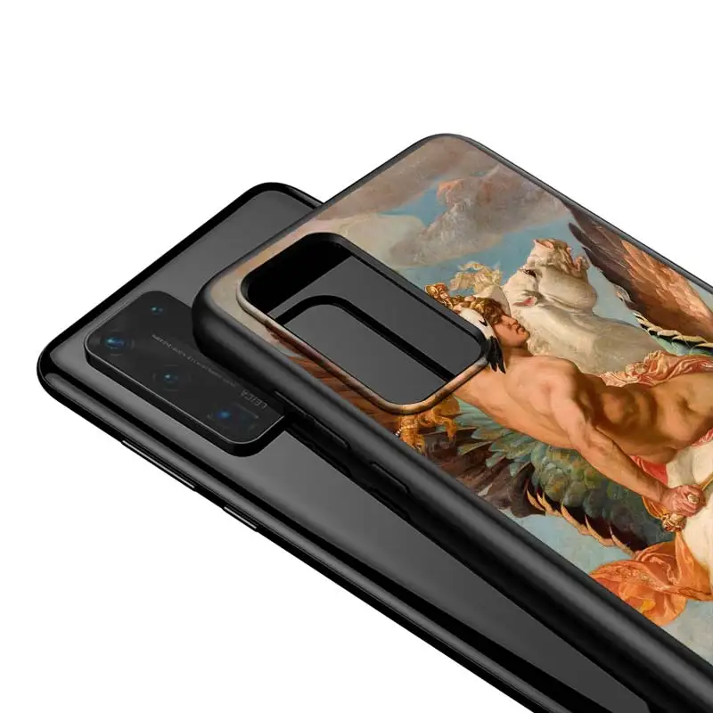 

For Huawei P40 P30 P20 Pro Lite E Plus 5G Bright Black Cover Van Gogh Oil Painting Art For Huawei P10 P9 P8 Lite Phone Case