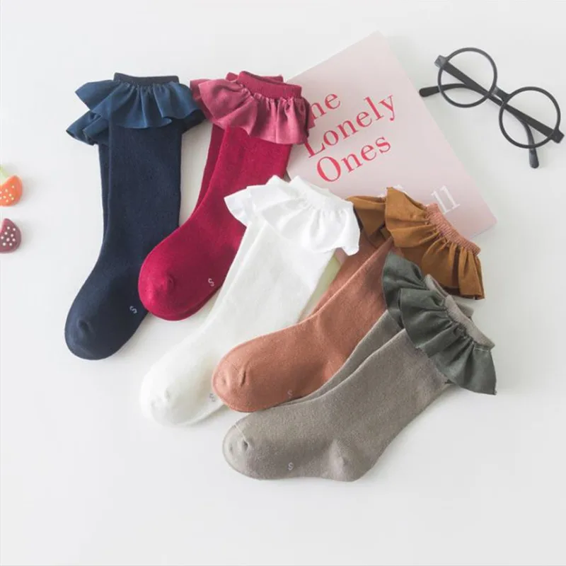 Детские колготки до колена для маленьких девочек осени и весны милые стильные