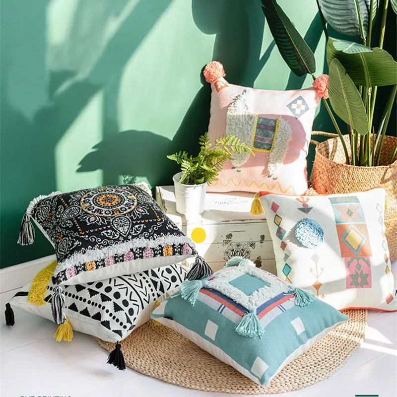 

Наволочка для подушки ручной работы, геометрические наволочки, изысканные декоративные подушки для дивана, овцы