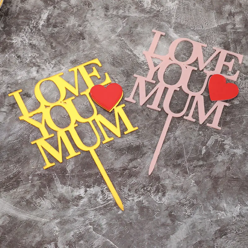 

1PC Mother's Day Cake Card Cake Decoration Acrylic Cake Card Cake Toppers