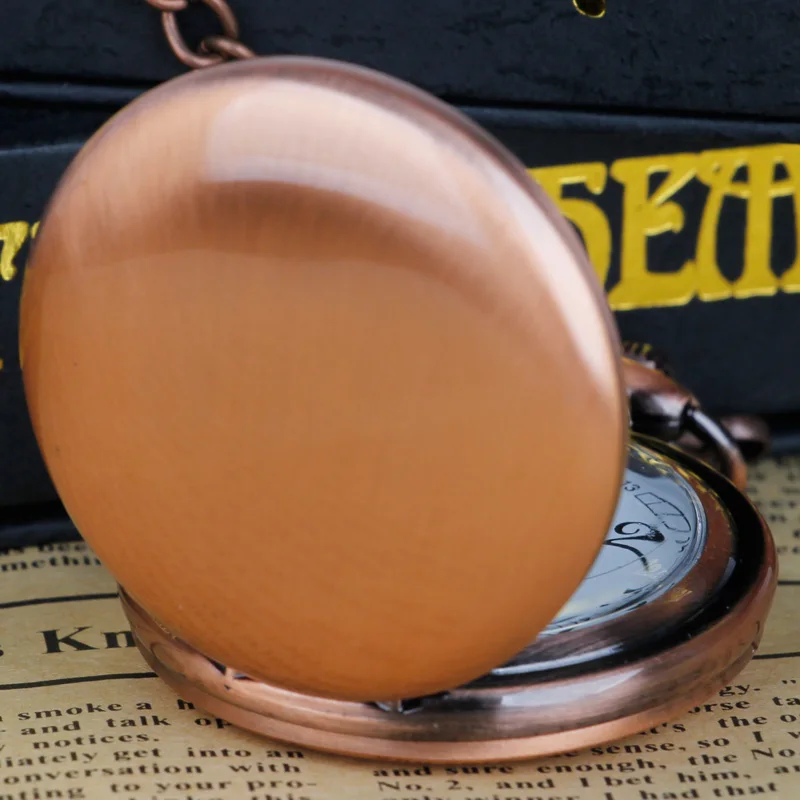 Однотонные простые изящные кварцевые карманные часы-Раскладушки без узора